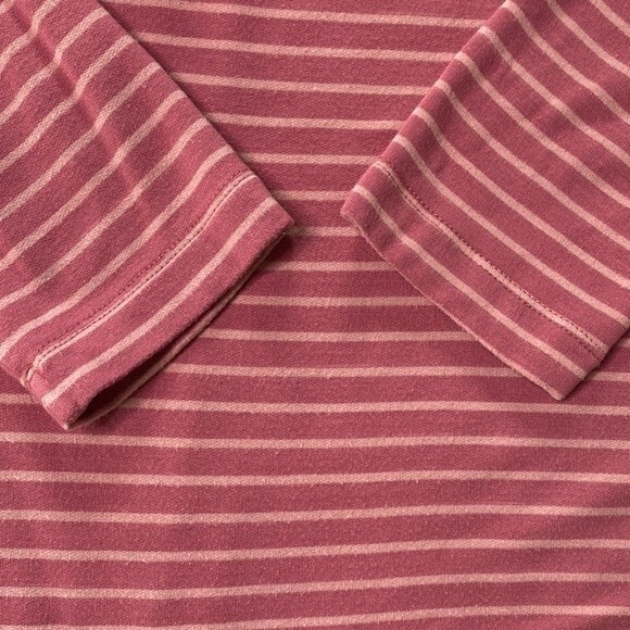 Lou & Grey Striped Cowl Neck Long Sleeve Top Stretchy Soft Knit Barbiecore - Picture 13 of 15